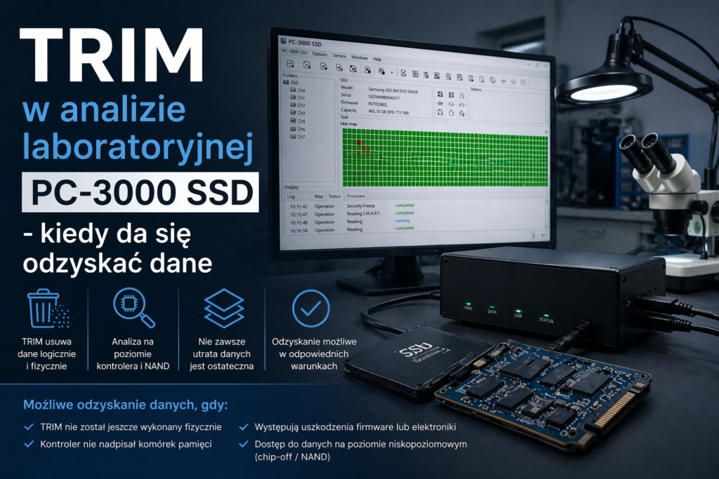 odzysk danych z SSD po TRIM pod pc3000